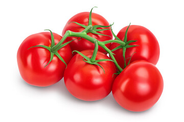 Tomato branch isolated on white background with clipping path and full depth of field.