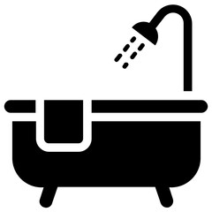 
Bathtub design icon for shower, bathing and spa
