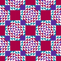 Barn quilt pattern, Quilting blocks, Patchwork design, Abstract geometric tile Vector illustration