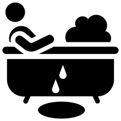 
Bathtub design icon for shower, bathing and spa
