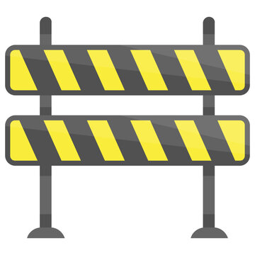 
Barrier with barcode like lines on a stand denoting traffic barricade icon
