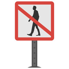 
Hexagon with human and international prohibition sign denoting no pedestrians  icon
