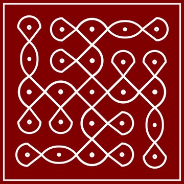 Traditional Indian folk art - known as rangoli, kolam, alpona for diwali,onam, vector design