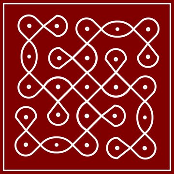 Traditional Indian folk art - known as rangoli, kolam, alpona for diwali,onam, vector design