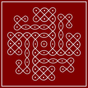 Traditional Indian folk art - known as rangoli, kolam, alpona for diwali,onam, vector design