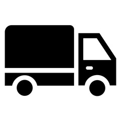 
Four wheeler with container denoting shipping van icon 
