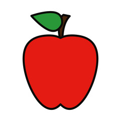 apple fruit icon, line and fill style