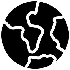 
Icon of a circle shape thing having lines on it depicting earth
