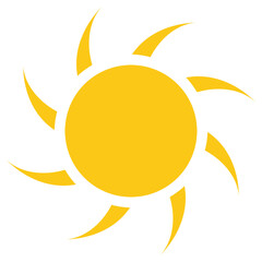 

Flower like sun with thin and thick rays giving the symbol of mayan sun 
