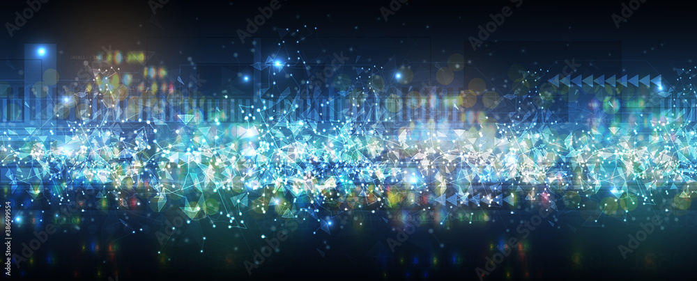 Aufkleber Technology data background, idea of global business solution