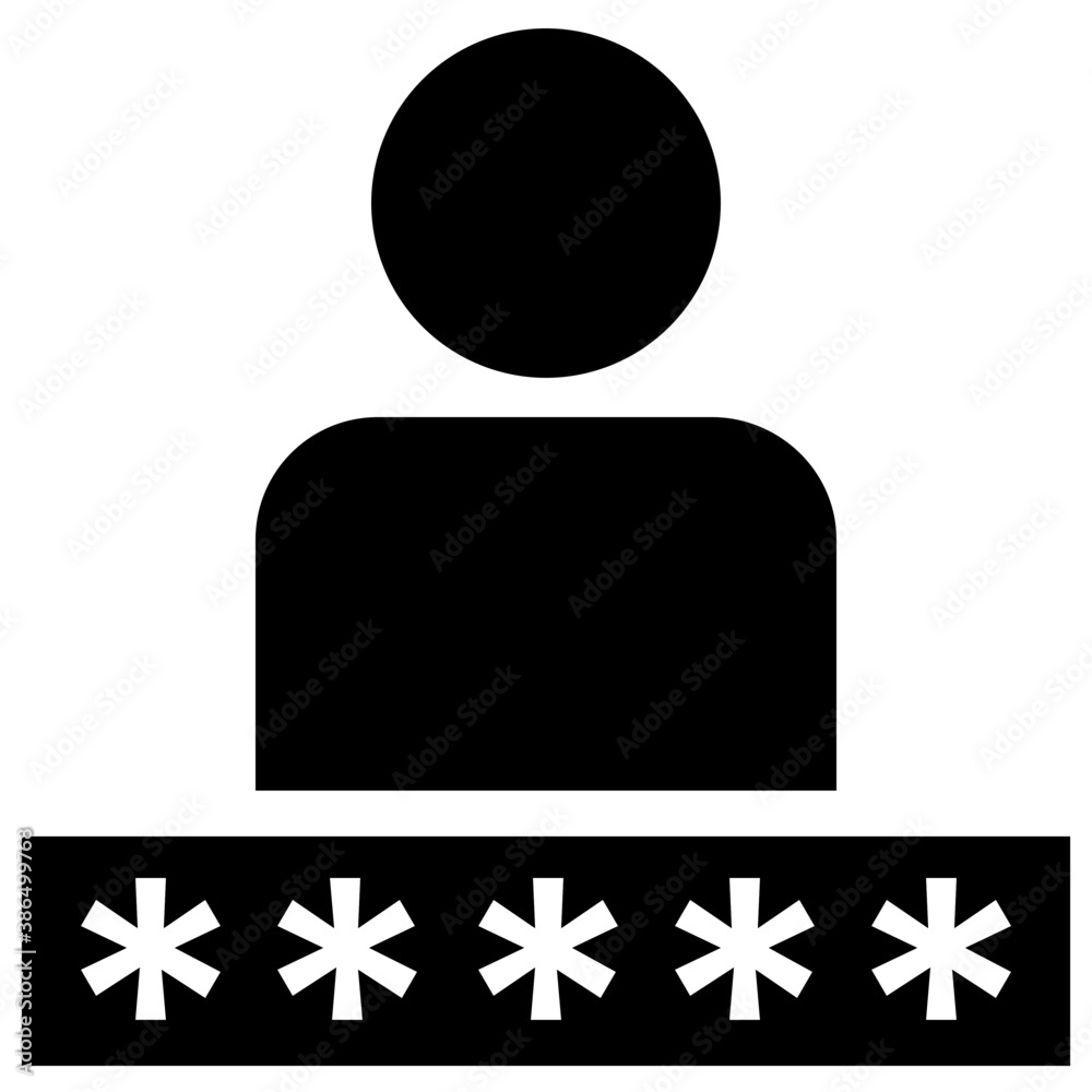 Canvas Prints 
Human avatar with some asterisks symbolising user login icon 
