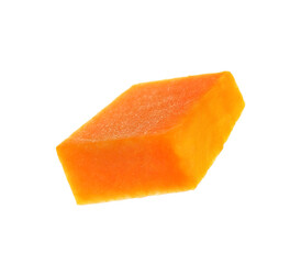 Piece of ripe orange pumpkin isolated on white