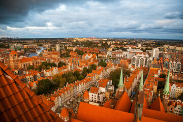 Fototapeta na wymiar Views of Gdansk from St. Mary's Church