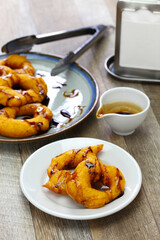 picarones, peruvian pumpkin & sweet potato doughnuts