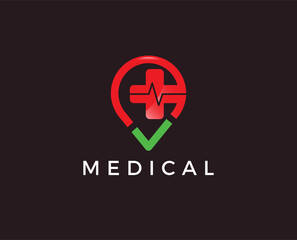 Obraz premium minimal medical tech logo template - vector illustration