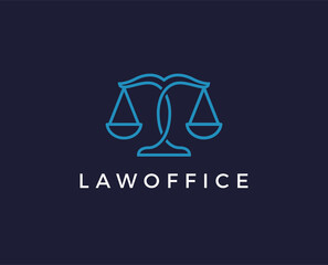 minimal lawyer logo template - vector illustration