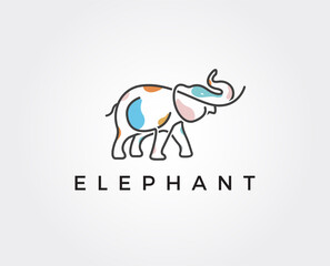 minimal elephant logo template - vector illustration