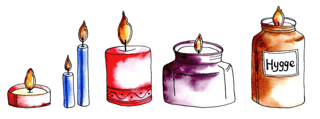 Watercolor candles