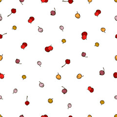 Seamless pattern with multicolored berries. Fruit endless background. For fabrics, textiles, clothing, packaging, children's goods.