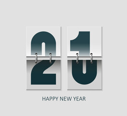 Concept realistic flip calendar happy new year 21