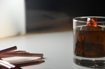 glass of cola with ice