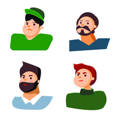 face man human  set flat