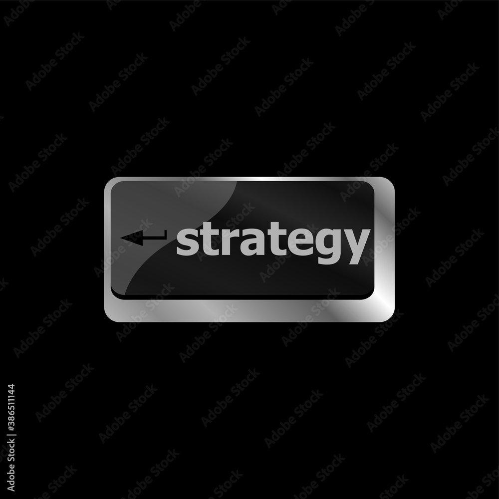 Poster strategy button on computer keyboard key button