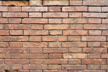 Red brick wall. Old bricks texture or background