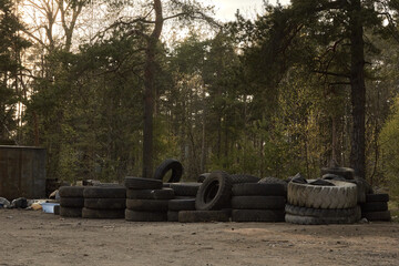 garbage on the ground in the forest