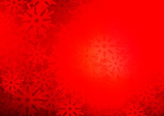 Naklejka na ściany i meble Light Red vector texture with colored snowflakes.