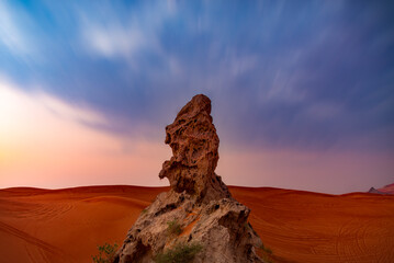 Fototapeta na wymiar Fossil Rocks in Mleiha Desert.