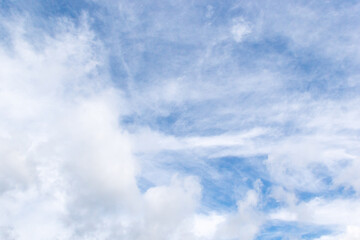 Fototapeta premium plumose clouds of the top tier in blue space of the sky