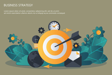 Strategy planning and successful business. Flat vector illustration