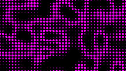Fototapeta premium Electric neon waves filling the ether. Shimmering acid dots forming a pattern of smooth lines, bumps and depressions