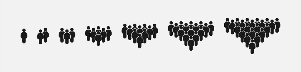 Vector set icons people in a minimalistic style