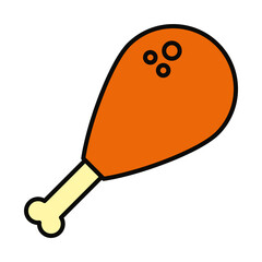 chicken thigh icon, line and fill style