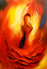flamenko dancer in bright red dress