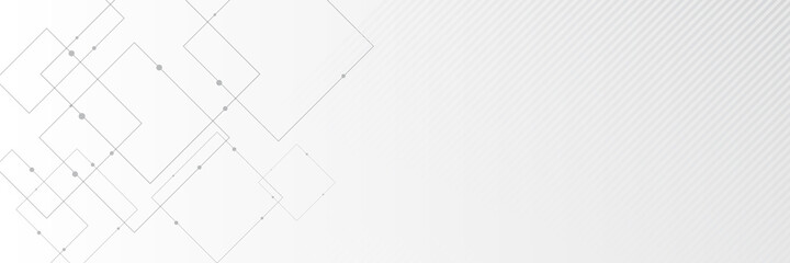 Abstract white background with technology communication data element shape and dots 