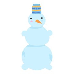Cute winter snowman icon. Flat illustration of cute winter snowman vector icon for web design
