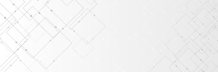 Abstract white background with technology communication data element shape and dots 