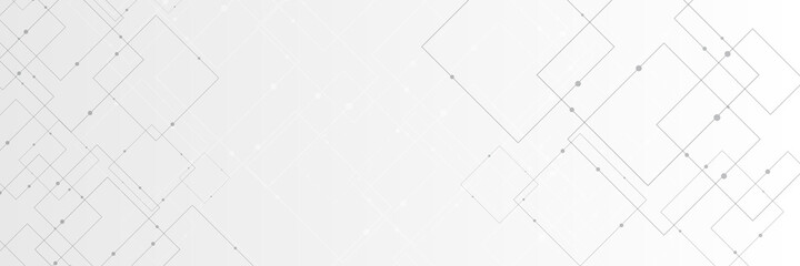 Abstract white background with technology communication data element shape and dots 