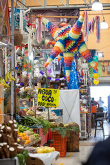 Fototapeta premium piñata stall on popular market in Mexico city