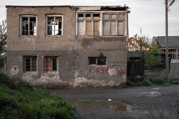 abandoned house in the town
