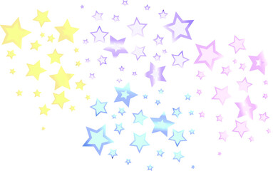 Stars are symbols of four colors: yellow, pink, blue, lilac. Gradient stars, vector illustration.