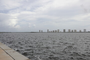 Fototapeta premium city skyline across the intercoastal waterway. 