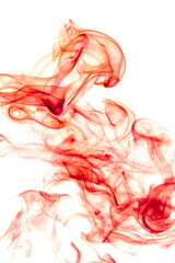 Red smoke on white background