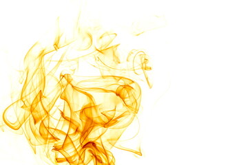 Yellow smoke on white background