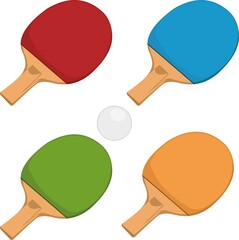 Vector illustration of ping pong rackets and a ball

