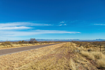 empty small road in the desert of Arizona