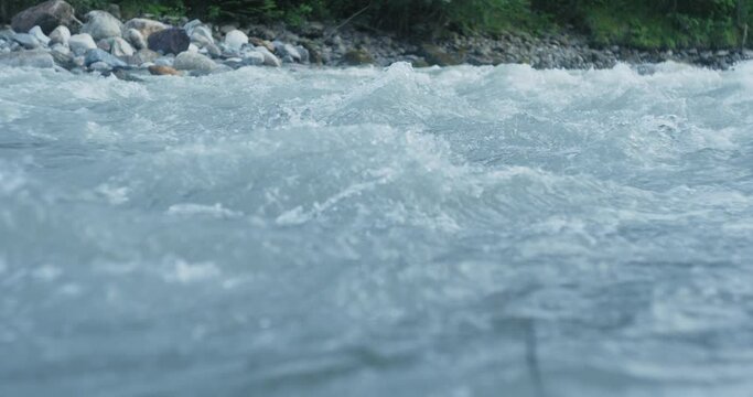  Water Highspeed Slow motion. Mountain river close up video. Slow Motion 240 FPS . Record video 10bit ProRes 422